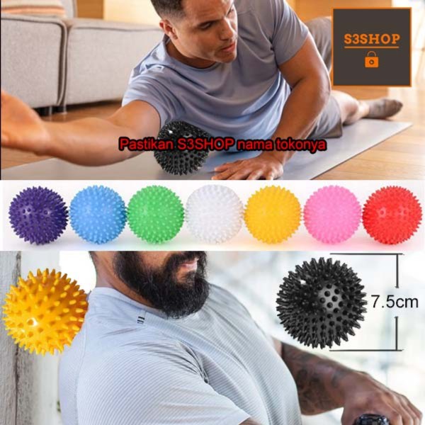 Bola Duri Terapi Yoga Pijat Akupuntur Spiky Massage Ball PVC 7.5cm