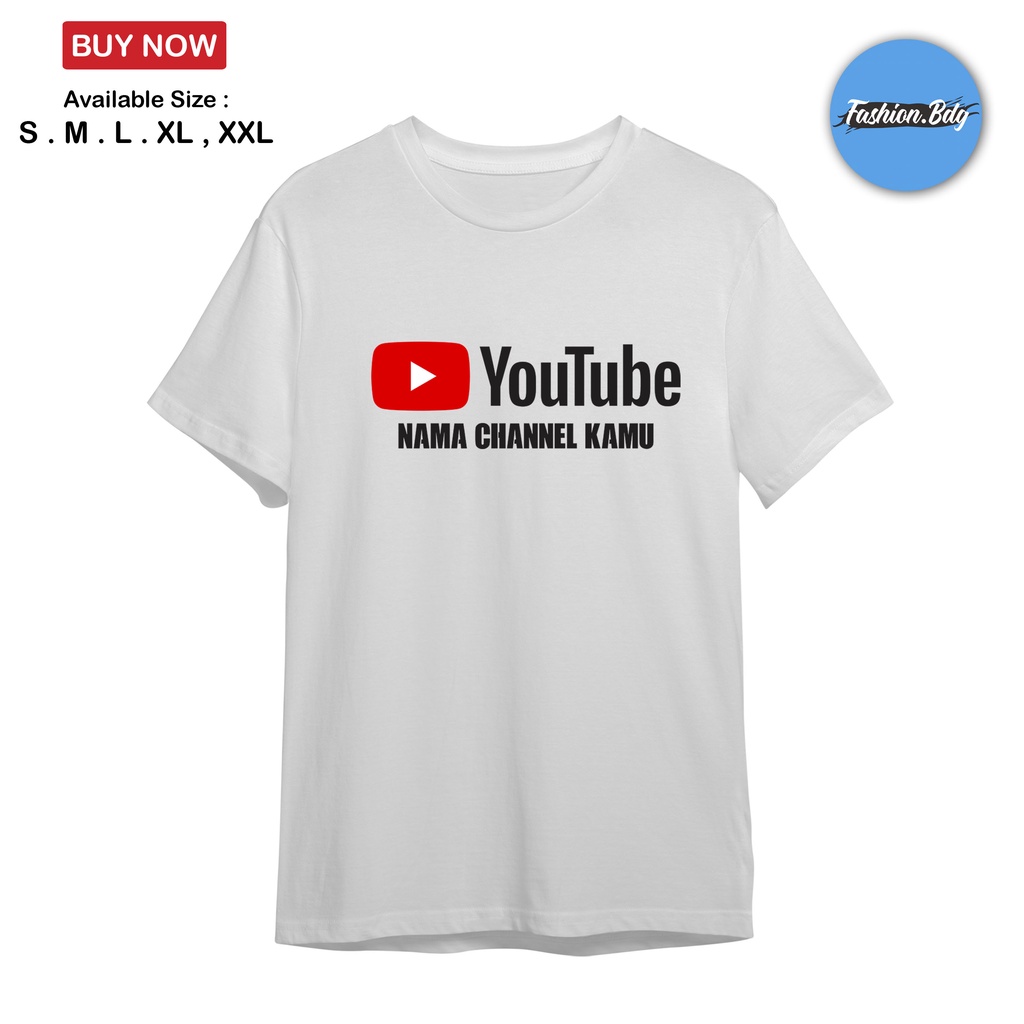 Kaos Baju YOUTUBE Logo Cotton Combed 30s Fashion Bdg