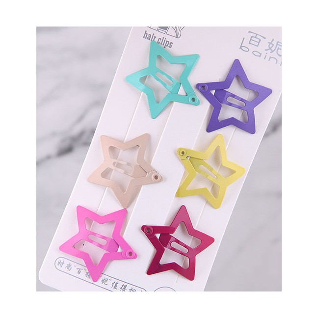 LCR Jepit Rambut Fashion Color Children's Five-pointed Star Hairpin A57931