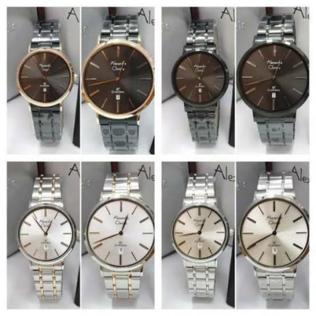 Alexandre Christie AC 8597 Rose Gold Hitam - Jam Tangan Couple Original