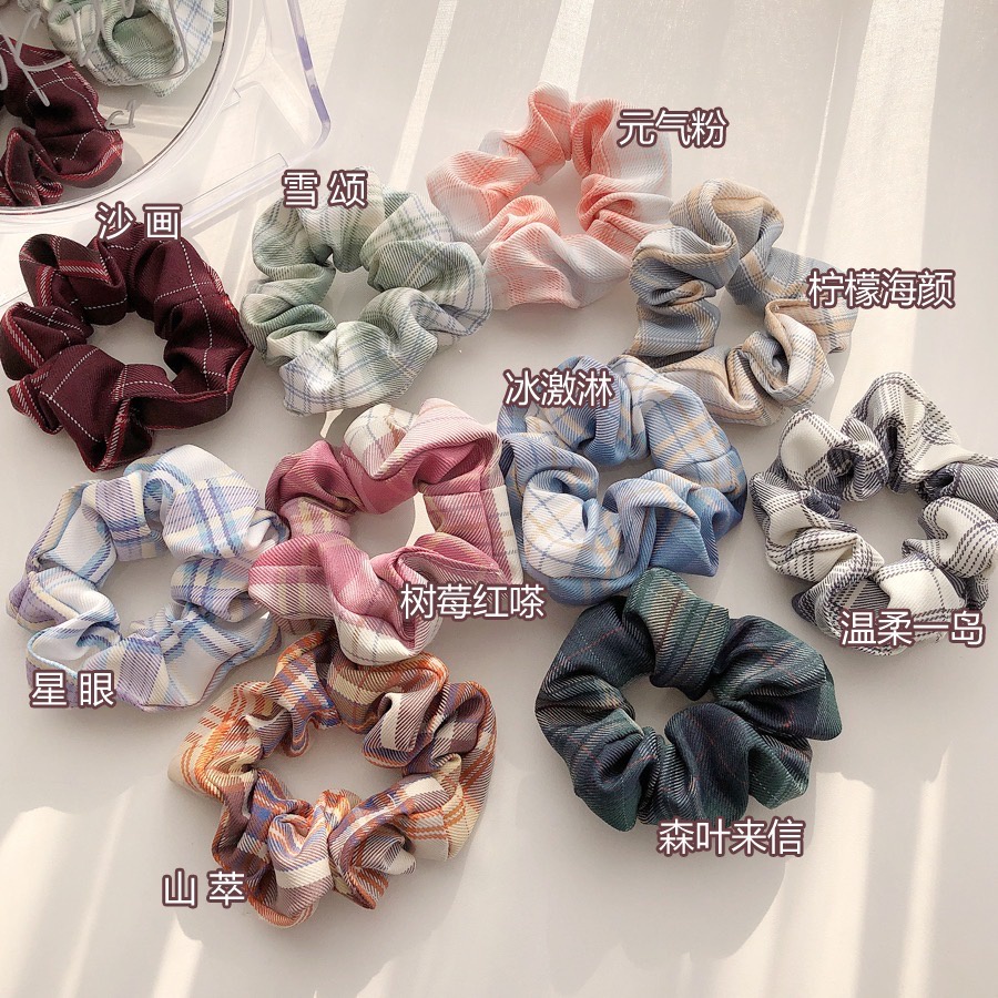 MORYMOSHI X52 Ikat Rambut Import Iket Rambut Korean Scrunchies Kunciran Rambut Motif Garis