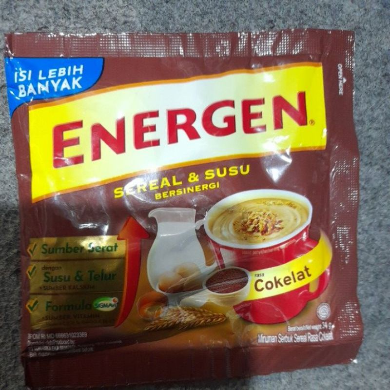 

Energen sereal & susu 34gr per 1 sacher