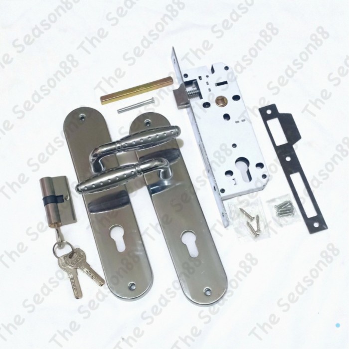 Kunci Pintu Set Kecil Gagang Bulat Stainless / Gagang Pintu Rumah