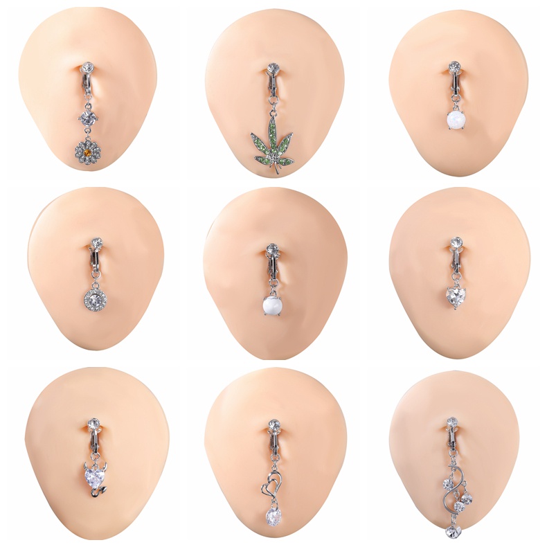 1pc Anting Tindik Perutpusar Model Kupukupu Dengan Zircon Untuk Wanita