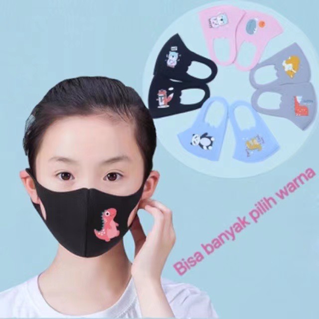 masker anak2 import motif karakter lucu bisa cuci