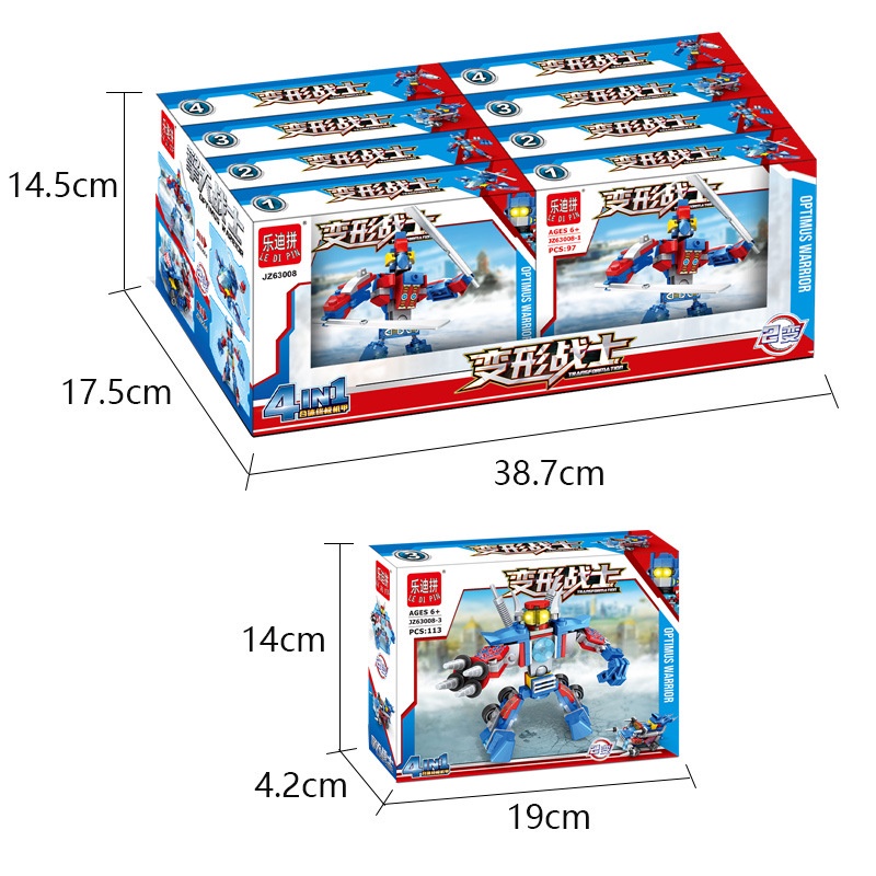 Mainan Lego 4 in 1 Transformer Optimus Susun Edukasi DIY