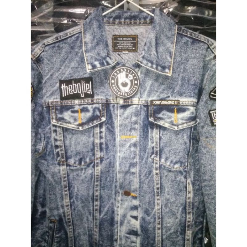 JAKET JINS LEVI PRIA BORDIR EMBLEM JACKET JEANS LEPIS COWO DISTRO DENIM ORIGINAL