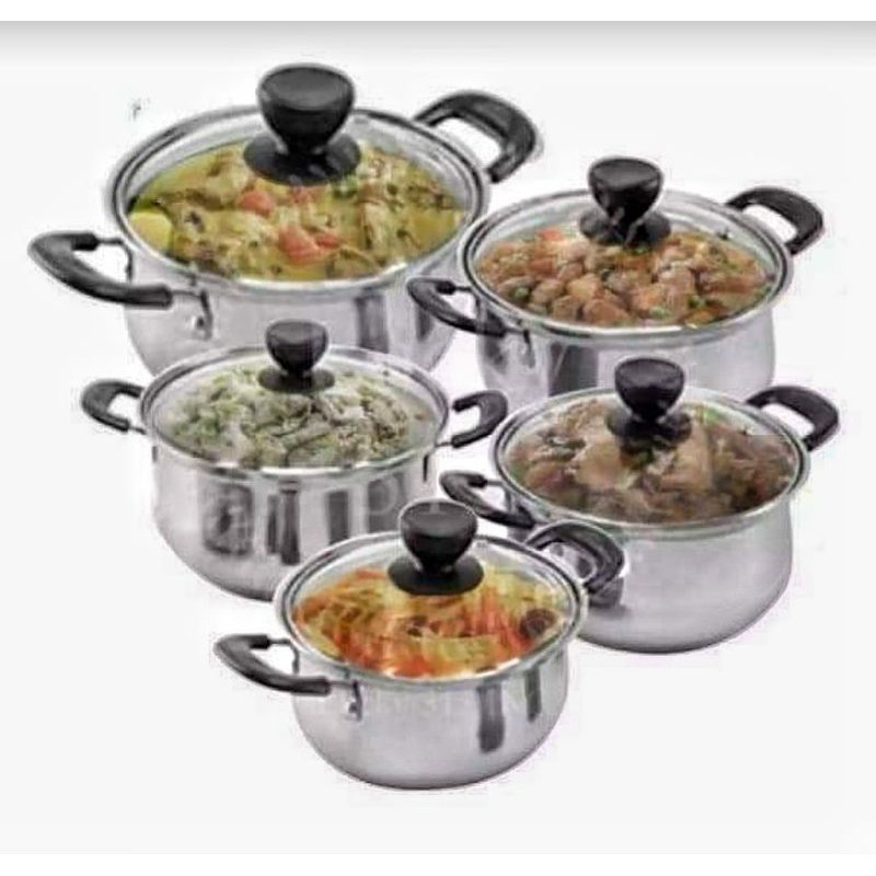 panci set steamer tutup KACA susun 5