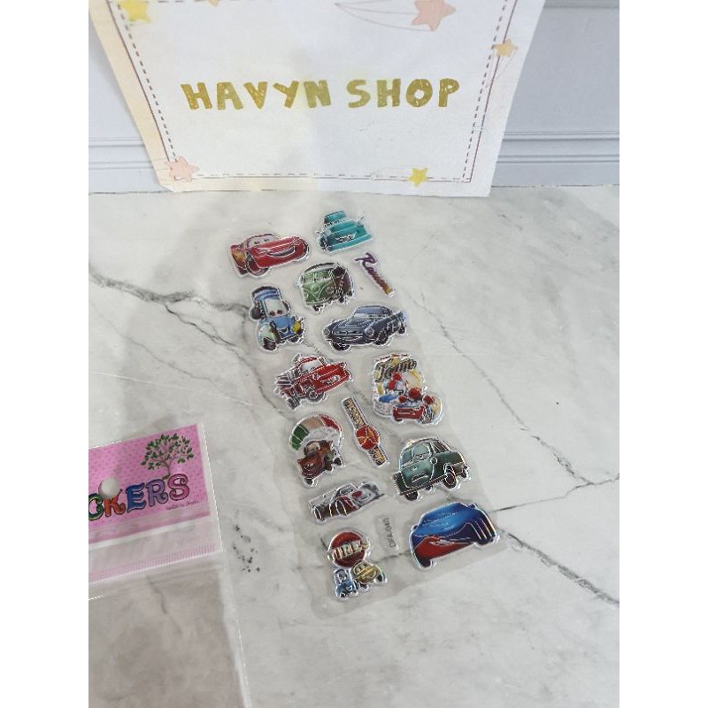 sticker anak/stiker fancy/STICKER 3D METALIK/tempelan-Cars