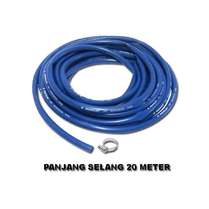 SELANG AIR - SELANG ELASTIS DOP UKURAN 1/2 INCH PANJANG 20 METER