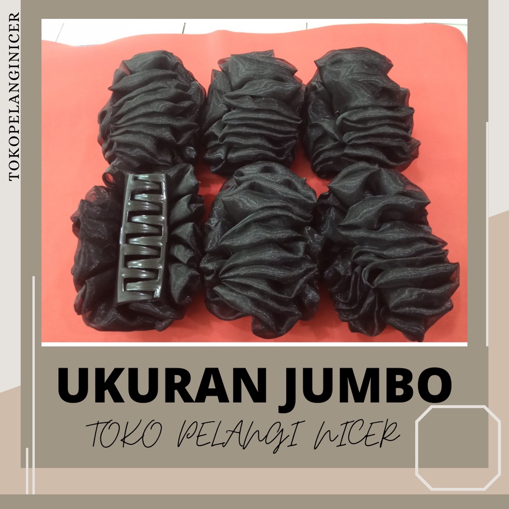 JEPIT uk JUMBO Jepit Rambut Kain / Cepol Jilbab Hitam / Jepitan Rambut Cepol Hijab /Sunchrie Tokopelanginicer