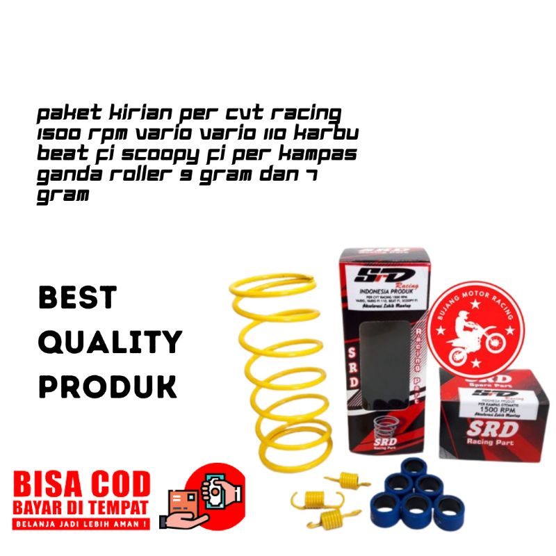 PAKET KIRIAN KEKINIAN  PER CVT RACING 1500 RPM VARIO VARIO 110 KARBU BEAT FI SCOOPY FI PER KAMPAS GA