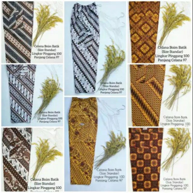 Celana Batik Boim Pria fit to M / Harian Murah Panjang Grosir Hawai Pangsi Betawi Pria Standar