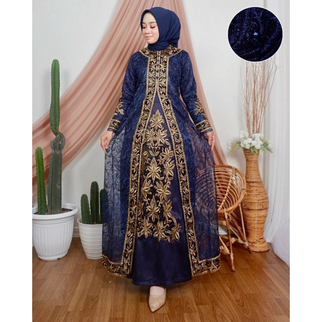 GAMIS CASSANDRA // BAHAN TILLE BORDIR MUTIARA PREMIUM MIX BORDIR TEMPEL // Original By Pelangi Jaya