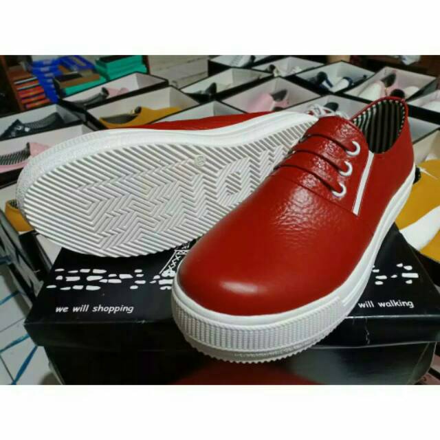 Sepatu wanita cewe snakers murah kulit asli bagus berkualitas awet made in garut