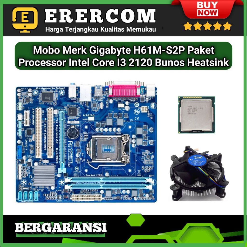 Jual Motherboard Mainboard Mobo Gigabyte H M S P Paket Prosesor Intel Core I Lengkap