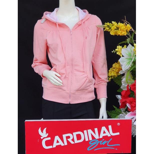 Jaket  Hoodie Sweater CARDINAL wanita 9 warna ORIGINAL 100%/modernjombang-Pink muda