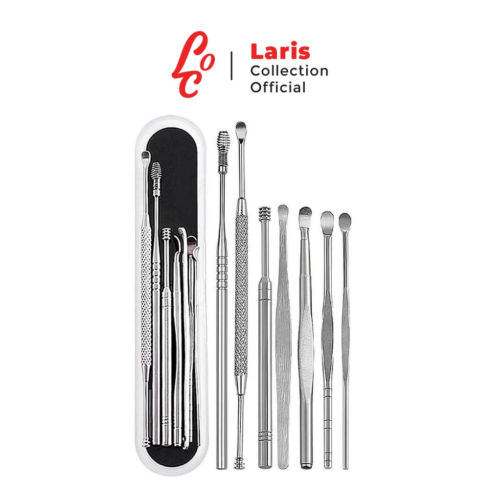 Alat Pembersih Telinga Korek Kuping Ear Wax Picker Stainless Steel Set