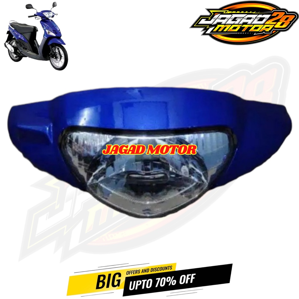 Batok Depan Dan Reflektor Lampu Depan Yamaha Mio Sporty Warna Biru / Batok Kepala Depan Set Lampu Depan Yamaha Mio Sporty Warna Biru / Batok Depan Mio Sporty Biru Set Lampu Depan / Batok Depan Mio Sporty Biru Dan Lampu Reflektor Depan