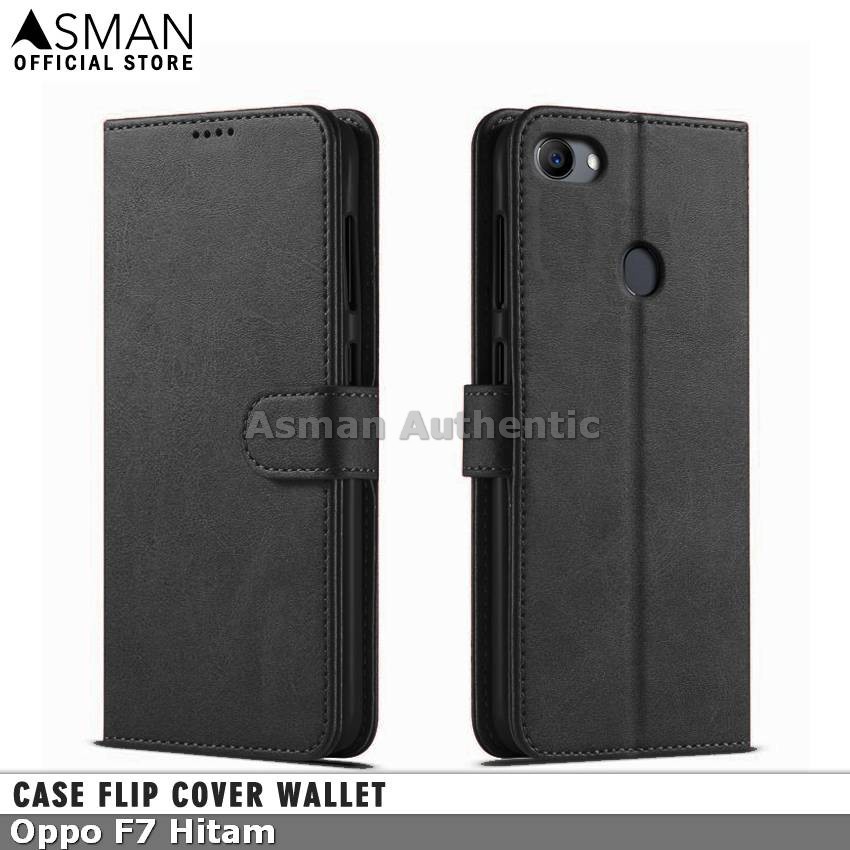 Asman Case Oppo F7 Leather Wallet Flip Cover Premium Edition