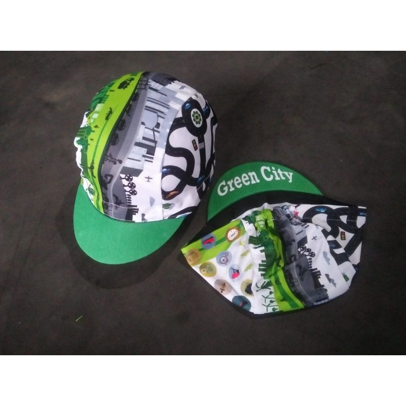 Cycling Cap Topi Sepeda Green City