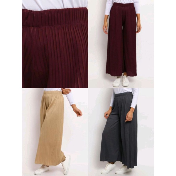 (BISA COD) CELANA KULOT MAYUNG / Celana Kulot Midi Plisket Lurus /Pleated pants / TERMURAH / TERBARU