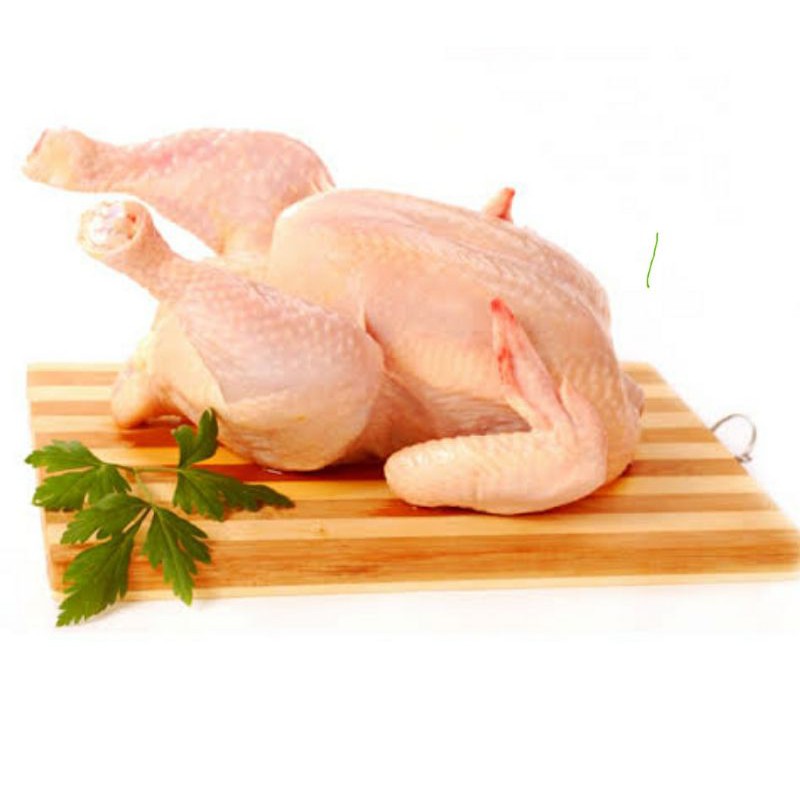 

ayam utuh ukuran 1 kg termasuk pala dan kaki/broiler pedaging segar