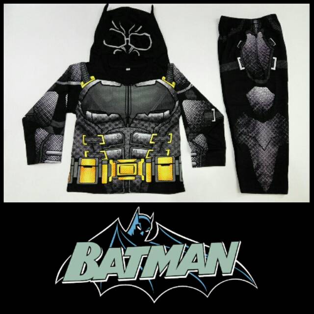 Baju Kostum Anak Karakter Superhero New Batman III Setelan Panjang Cowok