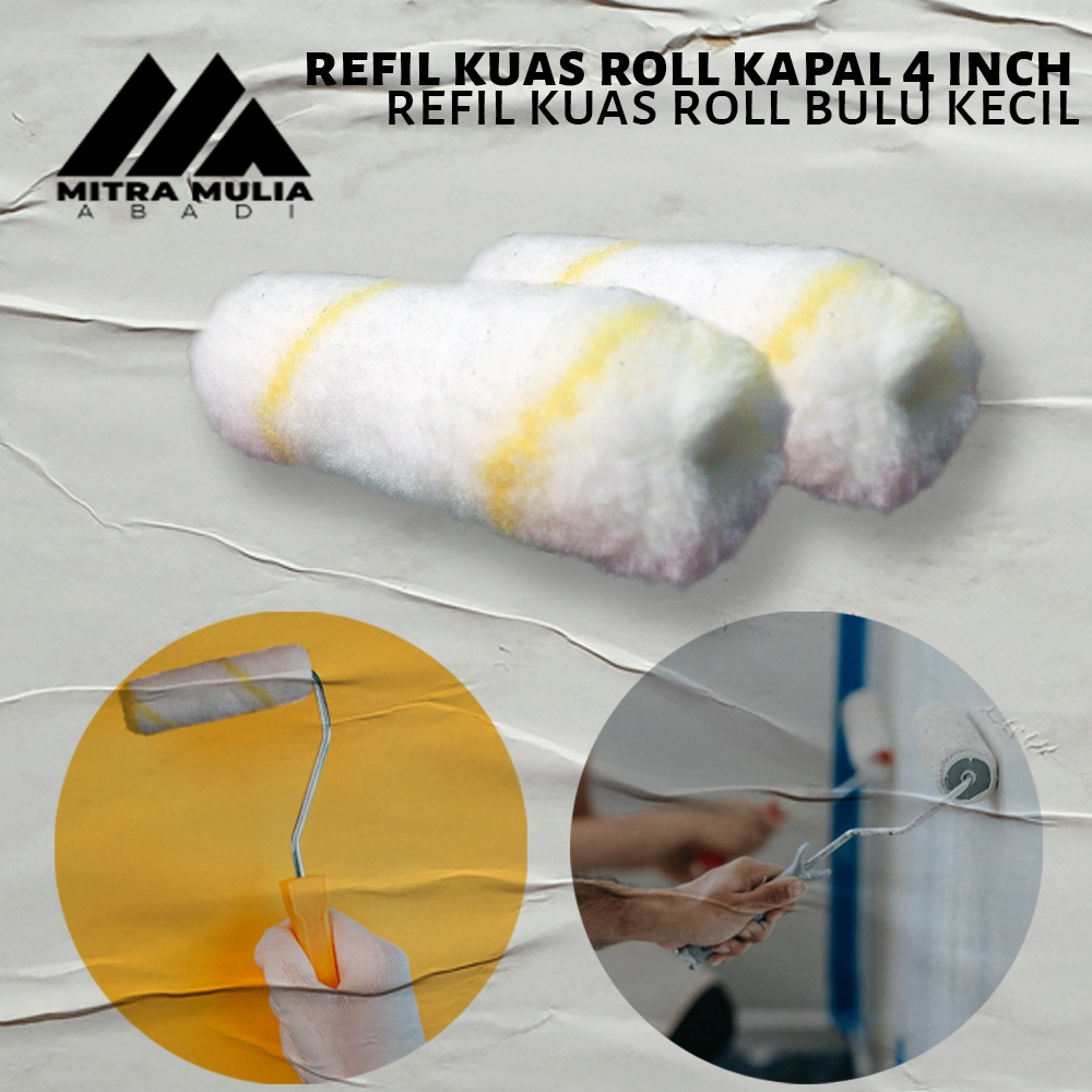 Isi Kuas Roll Kapal Bulu Kecil 4 inch l Reffil kuas roll Cat Tembok | bulu kuas roll