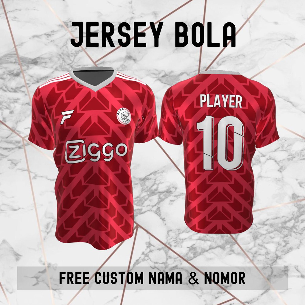 Jersey Ajax Amsterdam Klub Bola Baju Kaos Custom Nama dan Nomor Punggung - 184