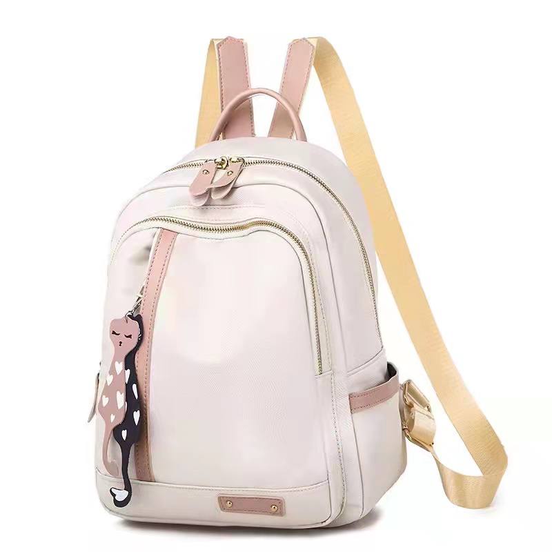 Tas Ransel Wanita Import Free Gantungan Kucing Lucu OS422022 Backpack - Anti Air