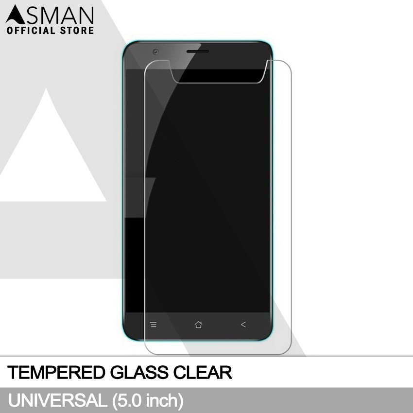 Tempered Glass Universal (5.0&quot;) | Anti Gores Pelindung Layar Kaca - Bening
