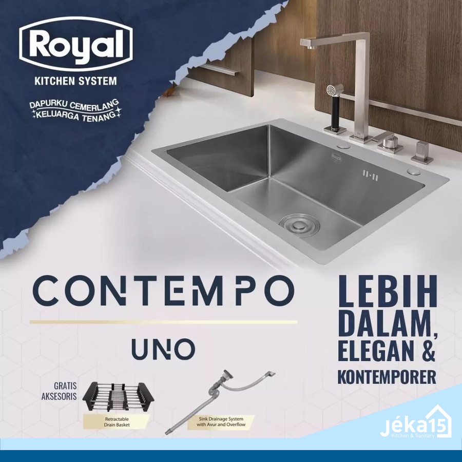 BAK CUCI PIRING STAINLESS | ROYAL CONTEMPO UNO | KITCHEN SINK