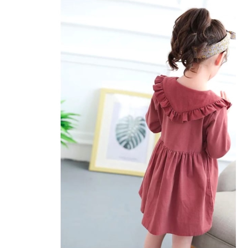 Zahra Dress Anak Perempuan Nana Bahan Courduroy | Pakaian Anak Kekinian Umur 1 - 6 Tahun