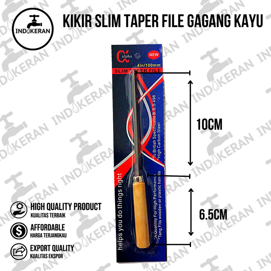 INDOKERAN - Kikir Slim Taper File Gagang Kayu