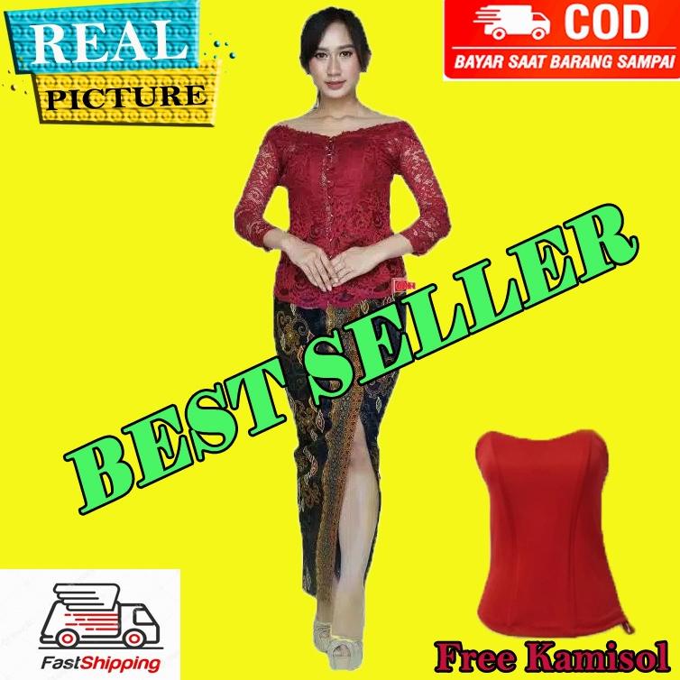 Kebaya Alya Sabrina Set Rok Span/Kebaya Knf /Kebaya Sabrina