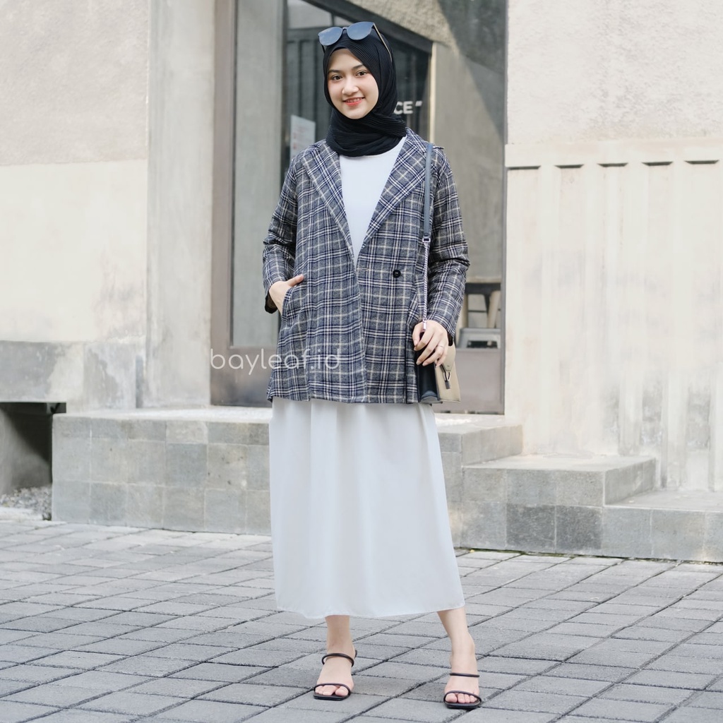 Bayleaf.id Adena Coat Blazer Motif Kotak
