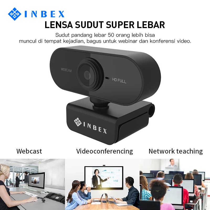 INBEX Webcam Kamera/HD  720P/Autofocus Dengan Mikrofon Usb Untuk Pc Laptop Desktop-3