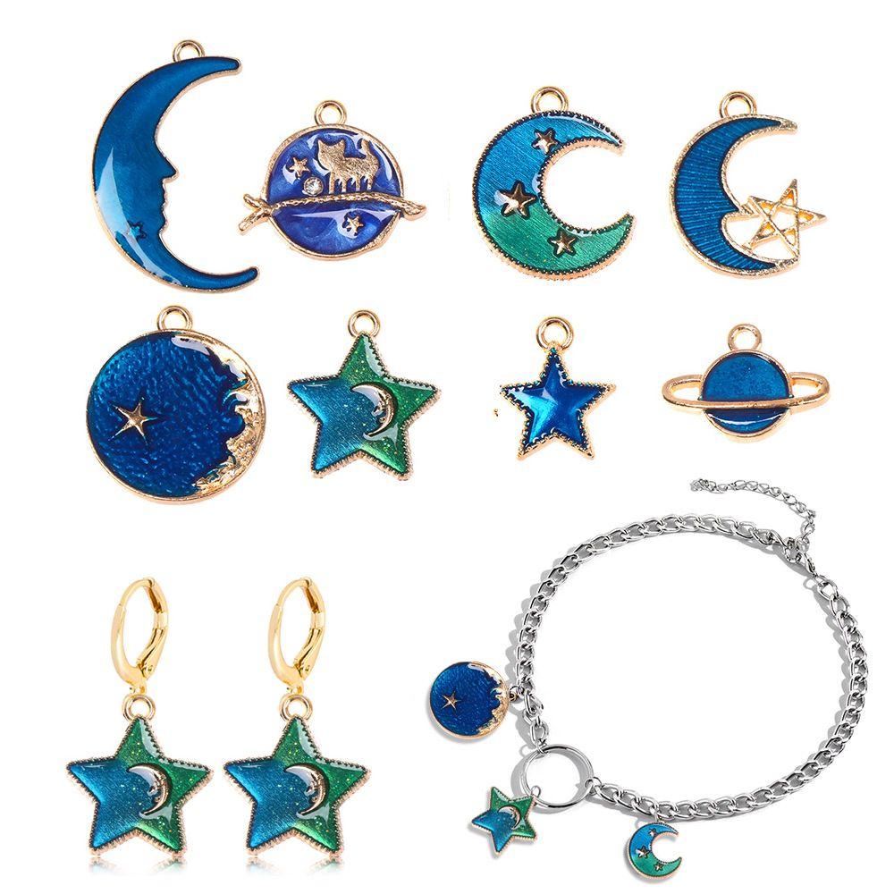 R-flower Menjuntai Charms Mode Baru Mimpi Biru Langit Membuat Perhiasan Handmade DIY Earrings