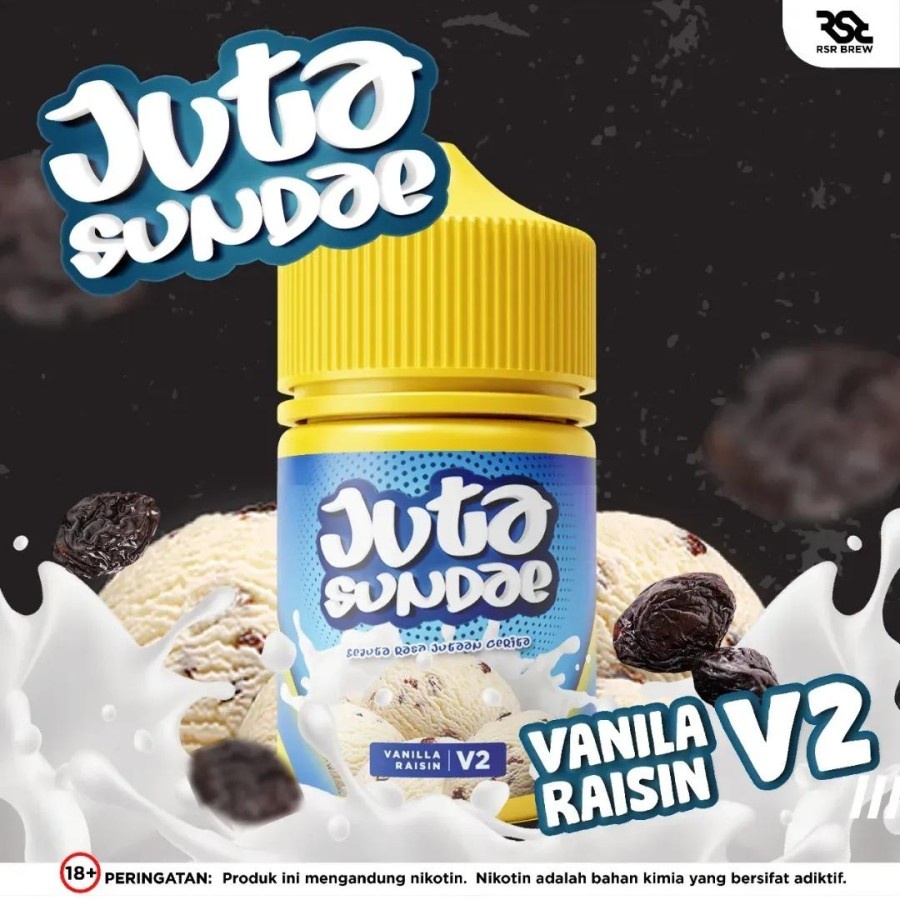 FREEBASE E-LIQUID OF JUTA SUNDAE NEW V2 VANILLA RAISIN 60ML - 100% AUTHENTIC