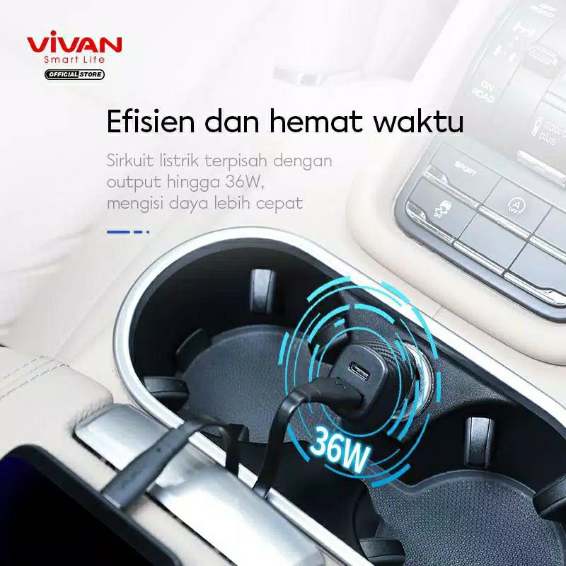 Vivan CC02P Car Charger 36W Quick Charge