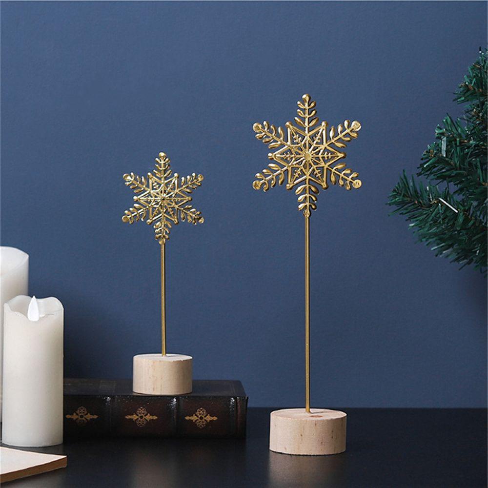 Populer Snowflake Ornament Hadiah Kerajinan Tangan Golden Art Figurine