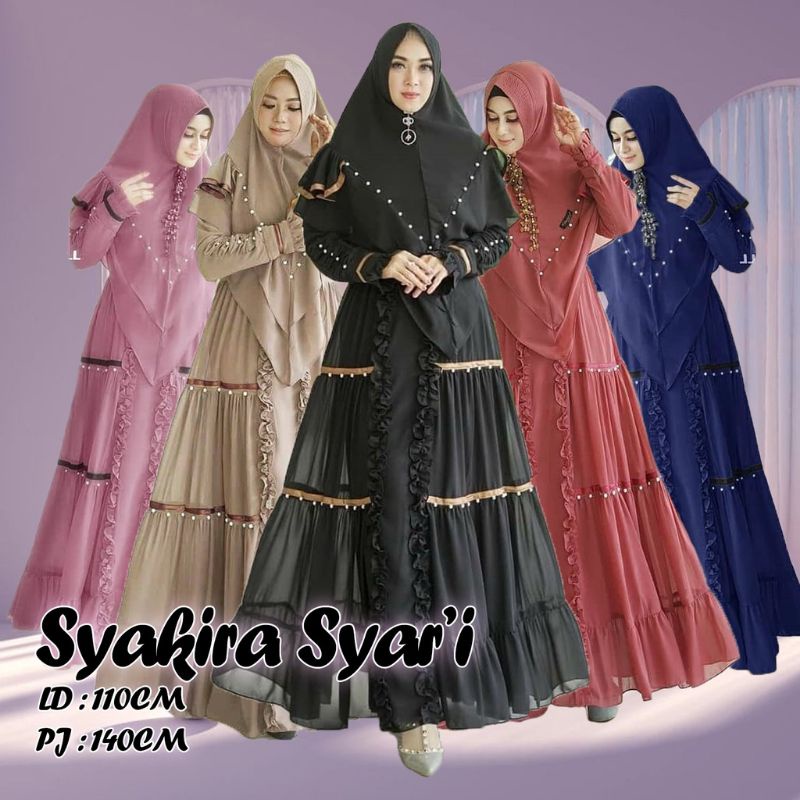 SYAKIRA SYARI / GAMIS WANITA TERBARU 2022 / GAMIS SYARI FREE HIJAB TERBARU / BAJU PESTA / BAJU GAUN