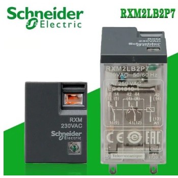 RXM2LB2P7 - Relay Schneider Zelio RXM - 2 C/O - 230VAC - 5A - with LED