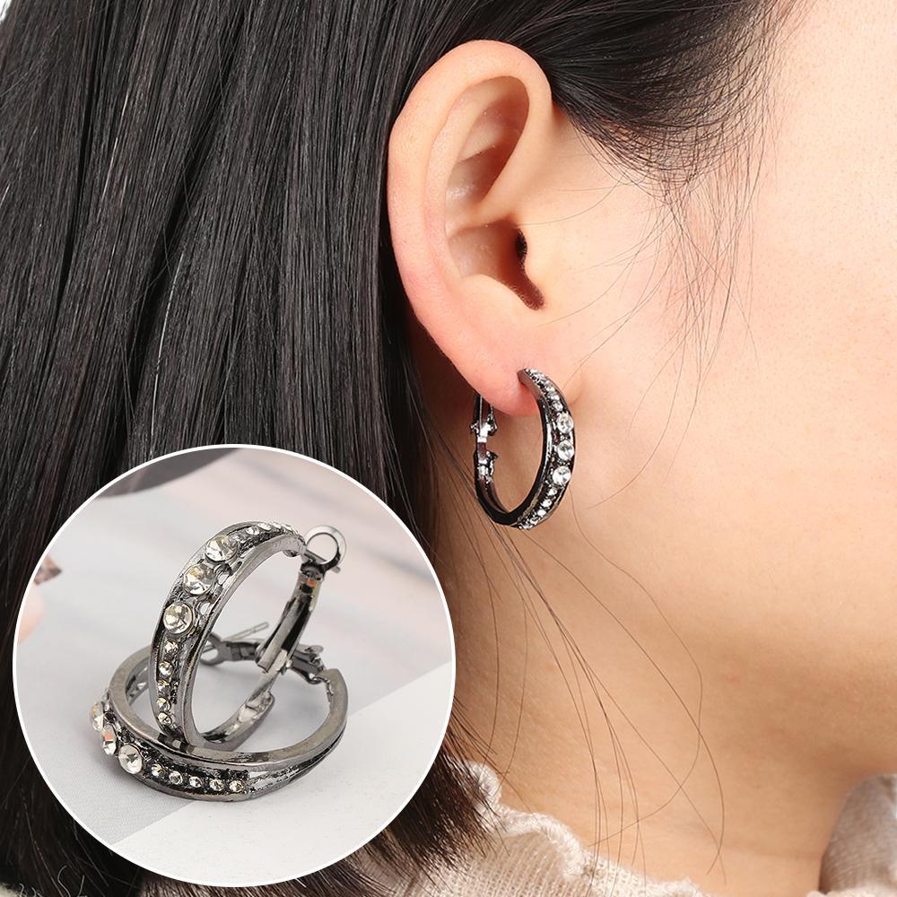 Lily Berlian Imitasi Anting Hoop Perhiasan Menawan Gadis Hoop Stud Earrings