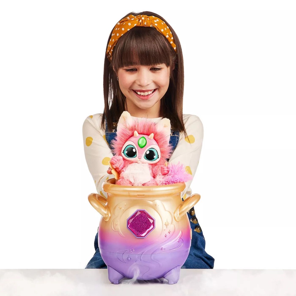 Magic Mixies Magical Misting Cauldron with Interactive 8 inch Pink Plush Toy