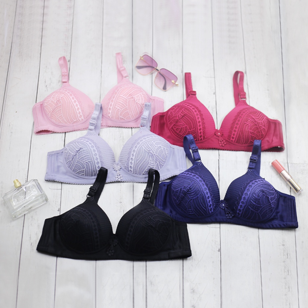 RUMI | TOKO KL BH Bra BUSA PREMIUM TIPIS TANPA KAWAT CUP SETARA B - C KAIT / KANCING 3 size 36-42B ART SAYYES RENDA CANTIK