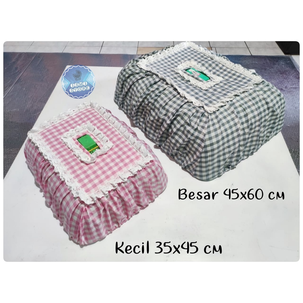 Cover Tudung Saji Persegi KECIL / SARUNG TUDUNG SAJI Persegi KECIL Motif Kotak-kotak Estetik Kekinian Unik Ukuran 35x45 by Ismi Store