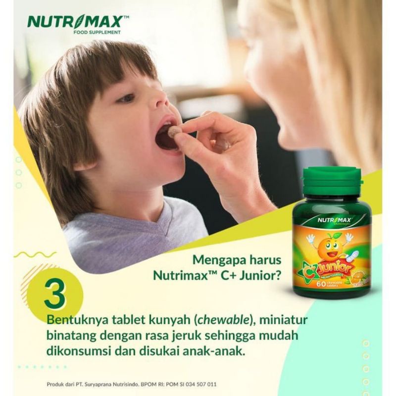 NUTRIMAX C+ C PLUS JUNIOR WITH PHYTOGREEN VITAMIN DAYA TAHAN