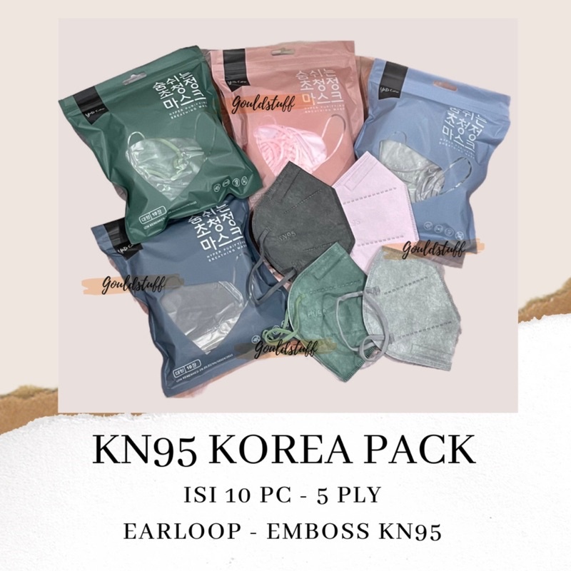 MASKER KN95 KOREA PACK ISI 10PC / MASKER KN95 Y&B CARE / MASKER KN95 PREMIUM